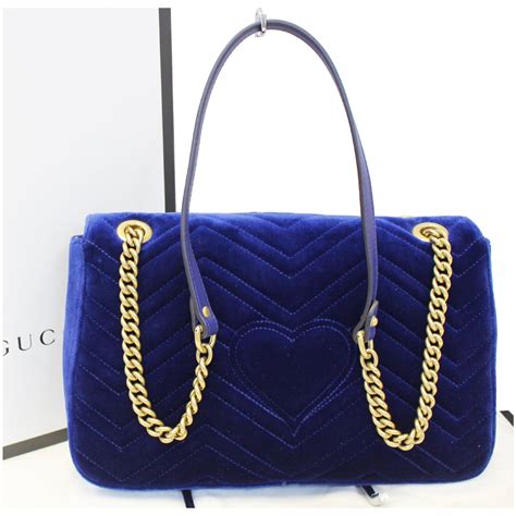 gucci handbag blue velvet